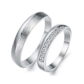 Conjuntos de anillos de bodas de platino, anillos de pareja a juego para el compromiso